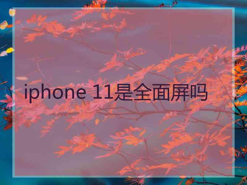 iphone 11是全面屏吗