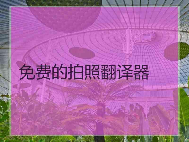 免费的拍照翻译器