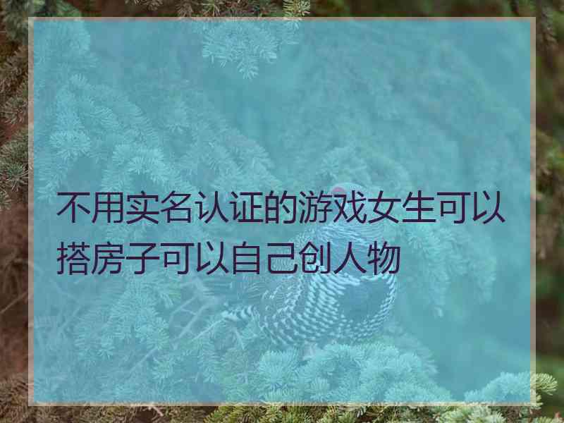 不用实名认证的游戏女生可以搭房子可以自己创人物