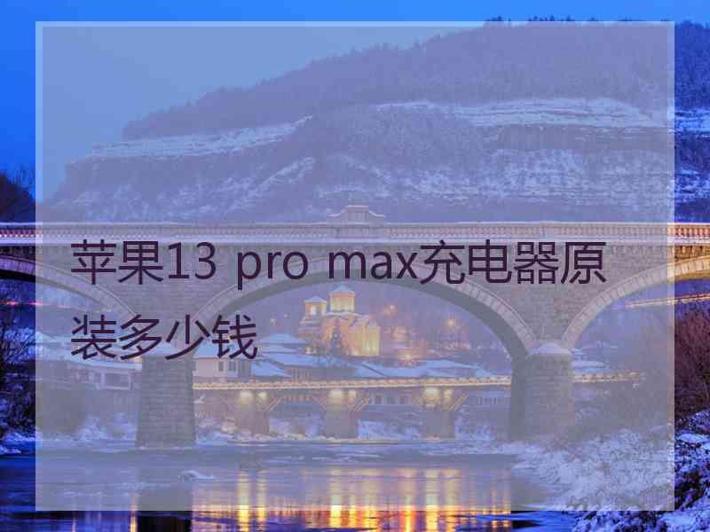 苹果13 pro max充电器原装多少钱