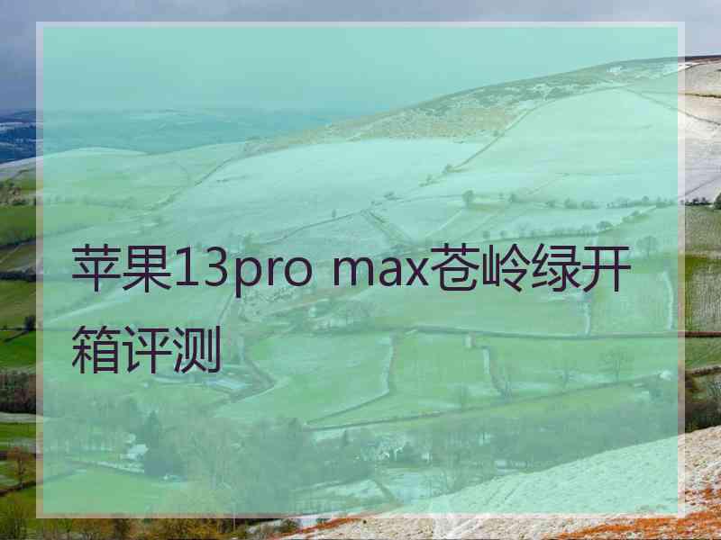 苹果13pro max苍岭绿开箱评测