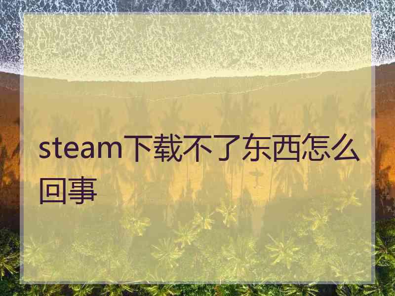 steam下载不了东西怎么回事