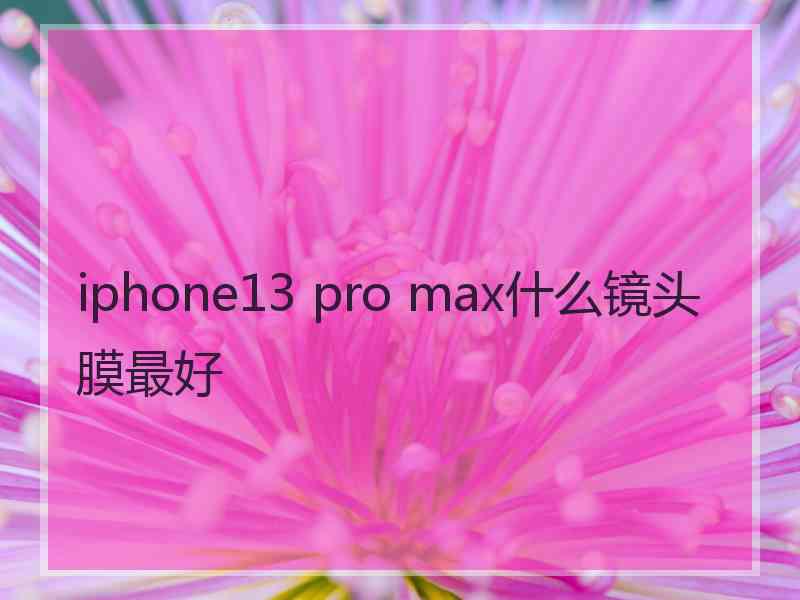 iphone13 pro max什么镜头膜最好