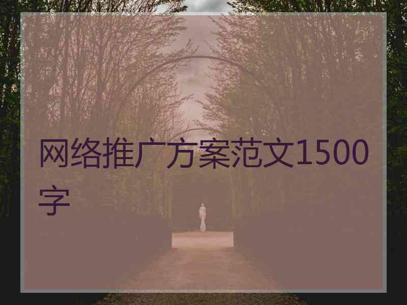 网络推广方案范文1500字