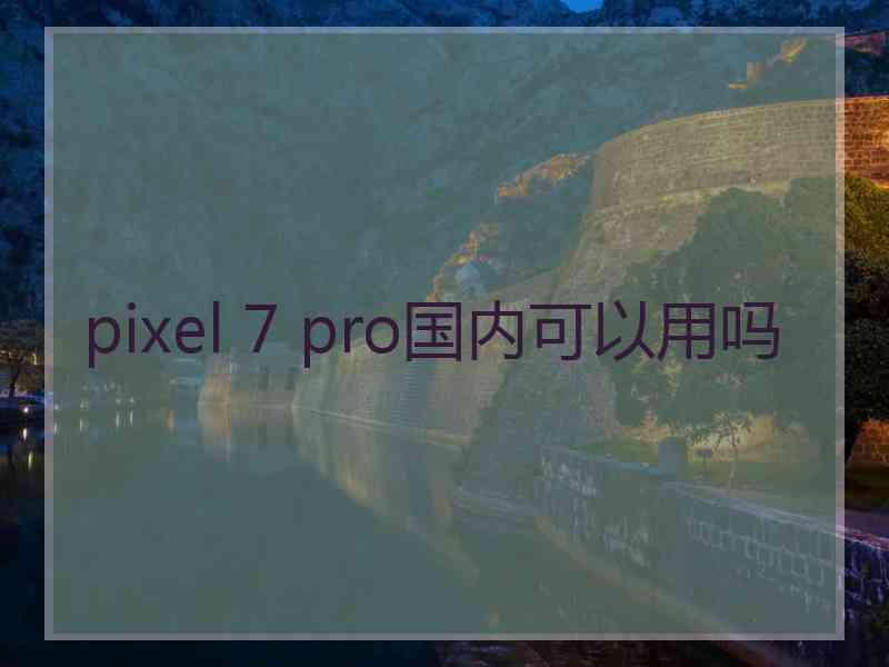 pixel 7 pro国内可以用吗