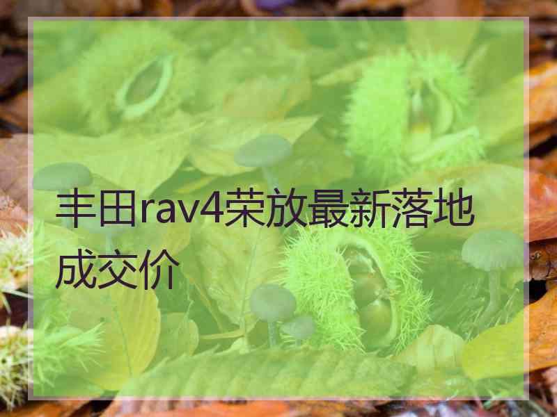 丰田rav4荣放最新落地成交价