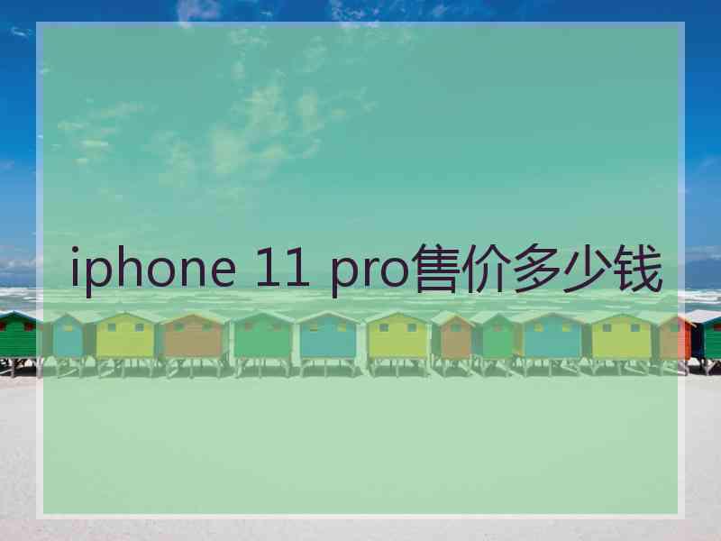 iphone 11 pro售价多少钱