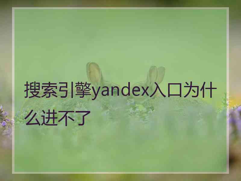 搜索引擎yandex入口为什么进不了