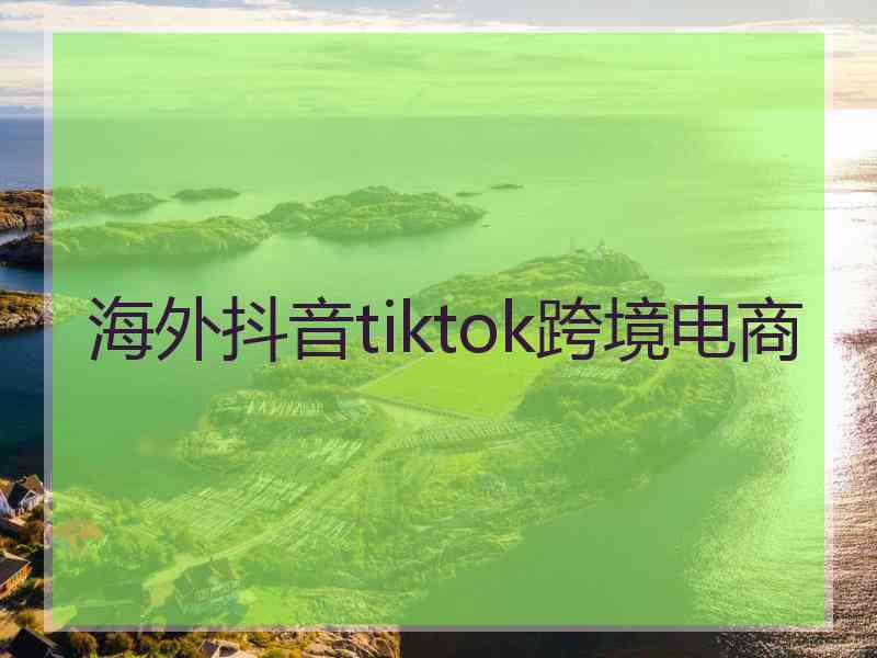 海外抖音tiktok跨境电商