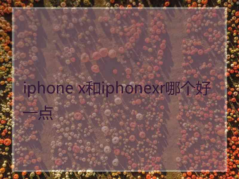 iphone x和iphonexr哪个好一点