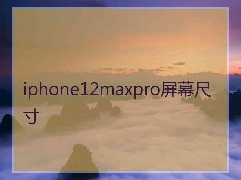 iphone12maxpro屏幕尺寸