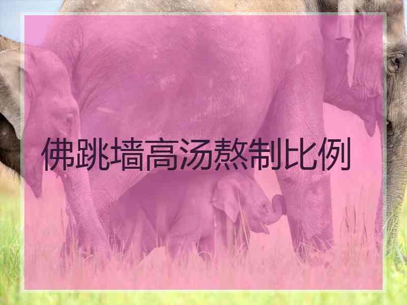 佛跳墙高汤熬制比例