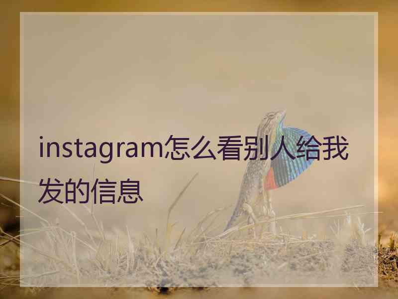 instagram怎么看别人给我发的信息