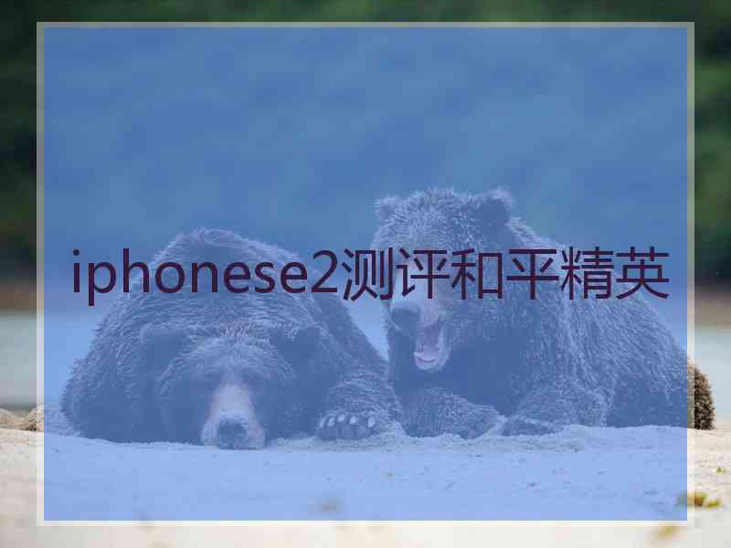 iphonese2测评和平精英