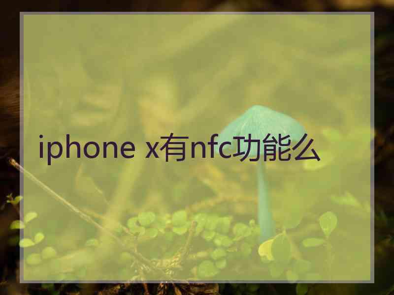 iphone x有nfc功能么