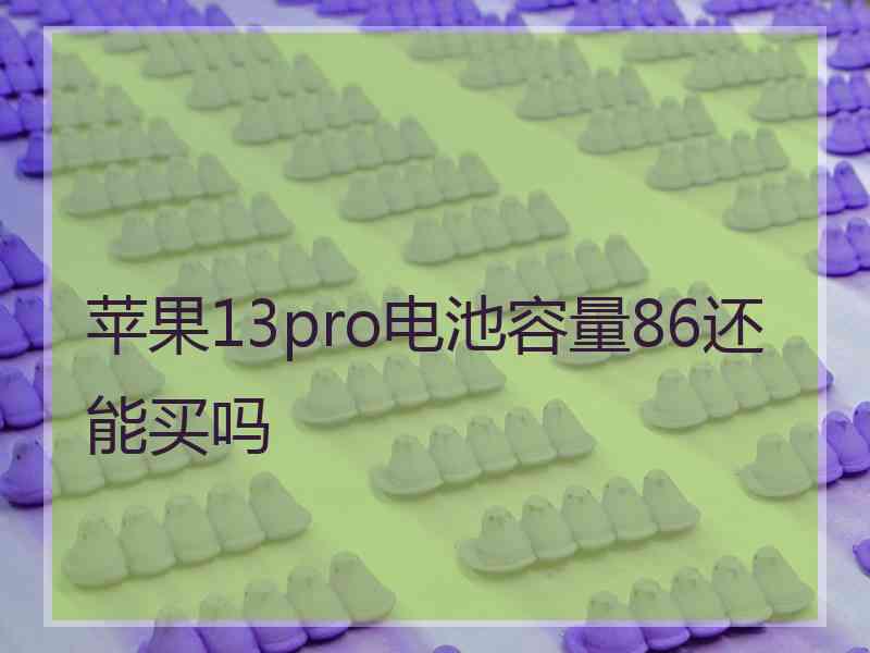 苹果13pro电池容量86还能买吗