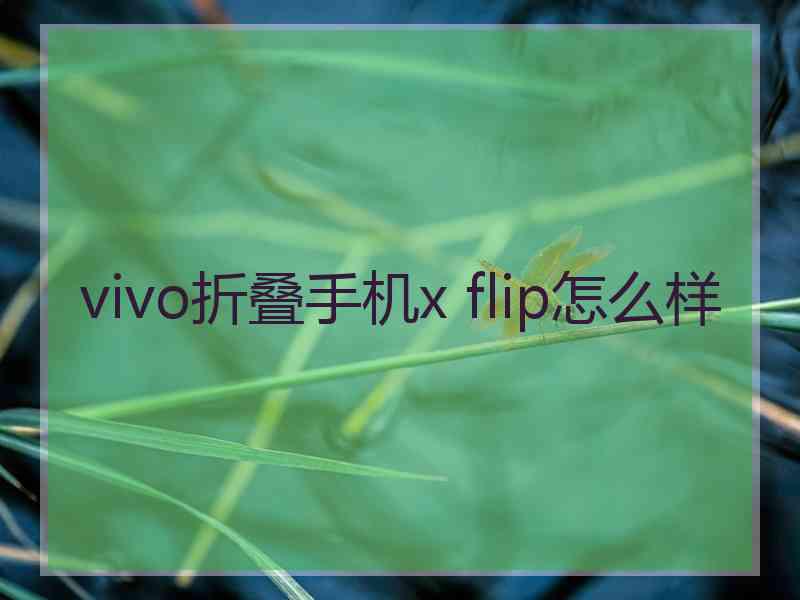 vivo折叠手机x flip怎么样