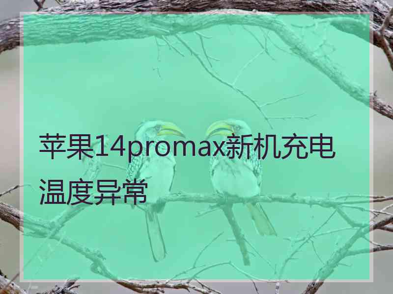 苹果14promax新机充电温度异常