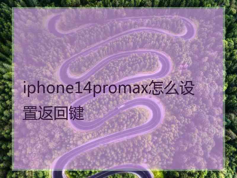 iphone14promax怎么设置返回键