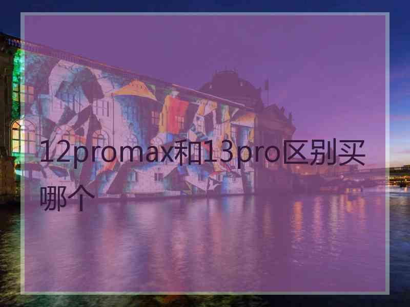 12promax和13pro区别买哪个