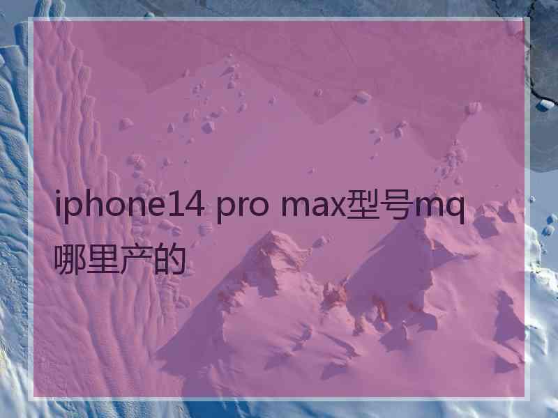 iphone14 pro max型号mq哪里产的