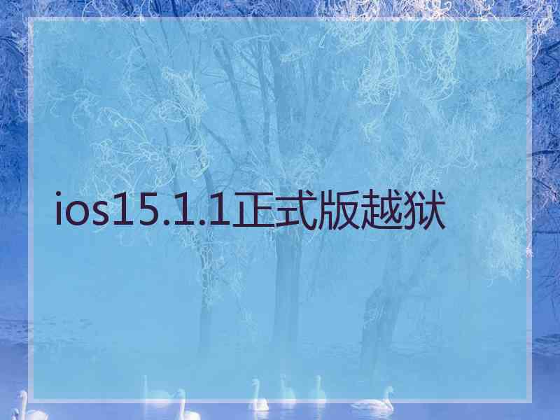 ios15.1.1正式版越狱