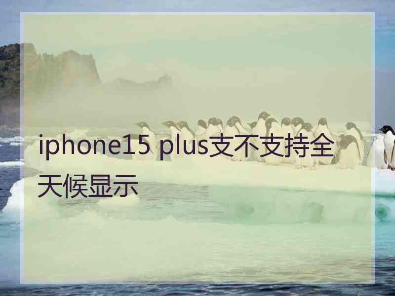 iphone15 plus支不支持全天候显示