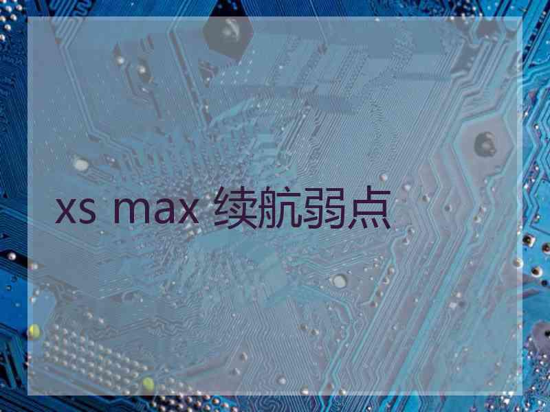 xs max 续航弱点