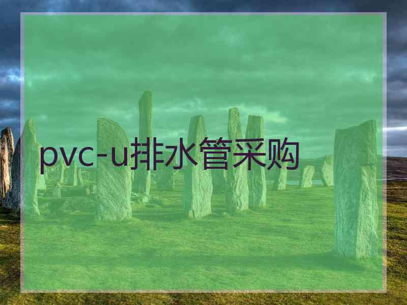 pvc-u排水管采购