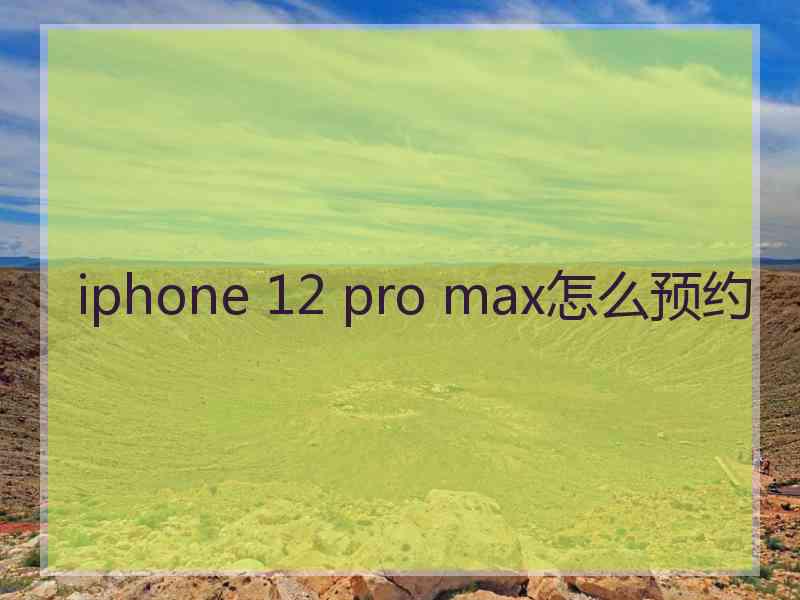 iphone 12 pro max怎么预约