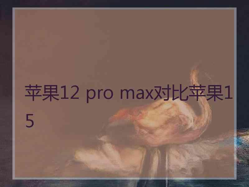 苹果12 pro max对比苹果15