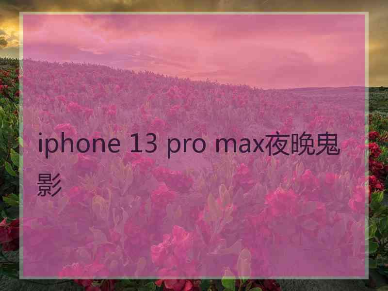 iphone 13 pro max夜晚鬼影