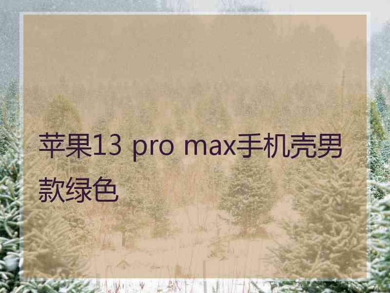 苹果13 pro max手机壳男款绿色