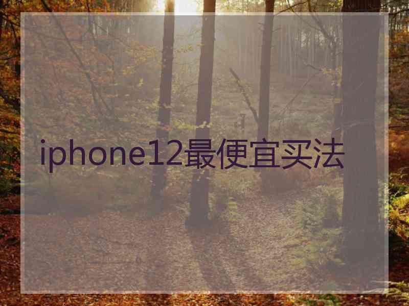 iphone12最便宜买法