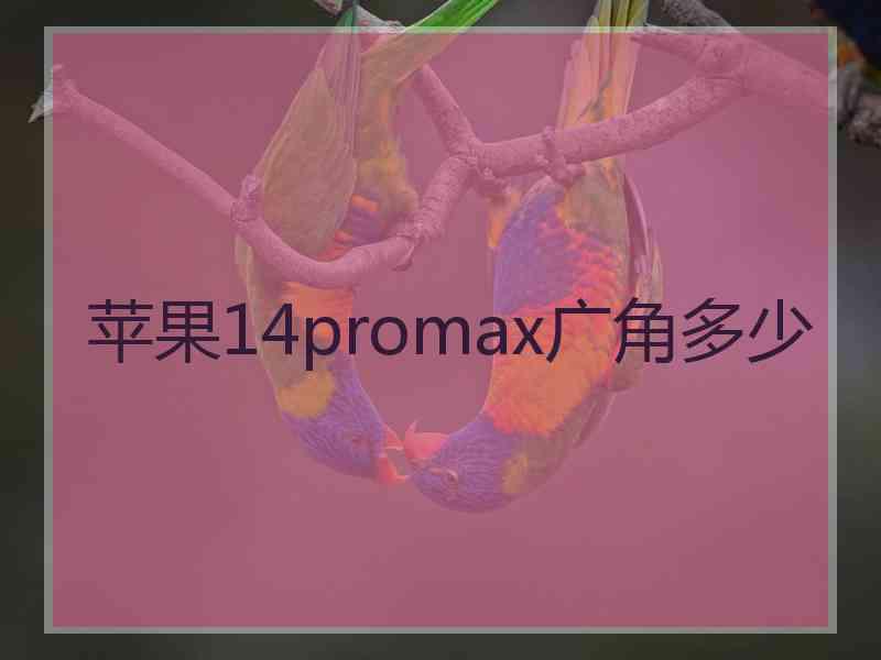 苹果14promax广角多少