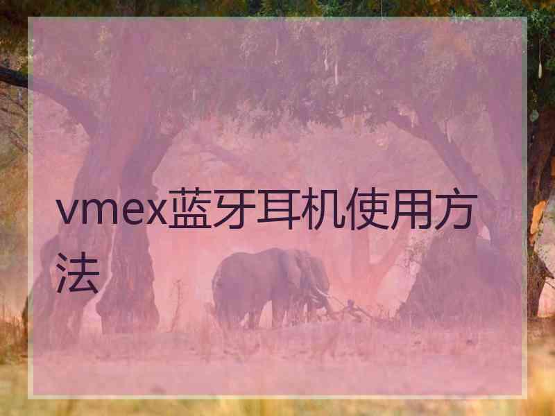 vmex蓝牙耳机使用方法