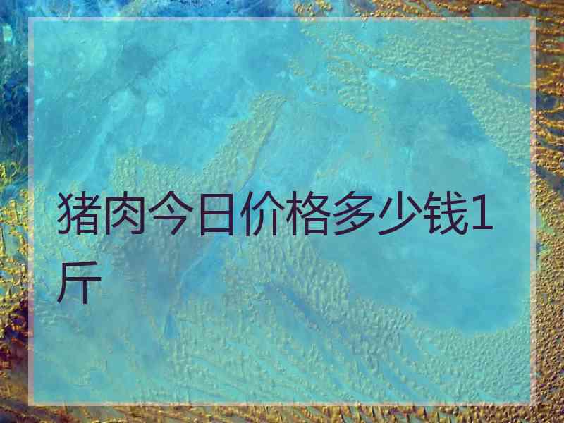 猪肉今日价格多少钱1斤