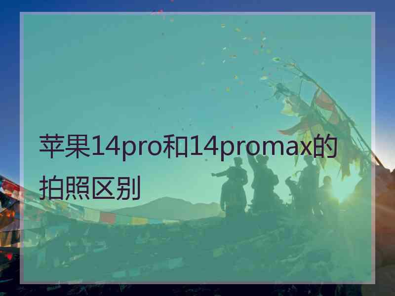 苹果14pro和14promax的拍照区别