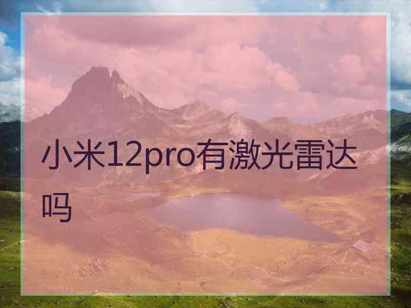 小米12pro有激光雷达吗