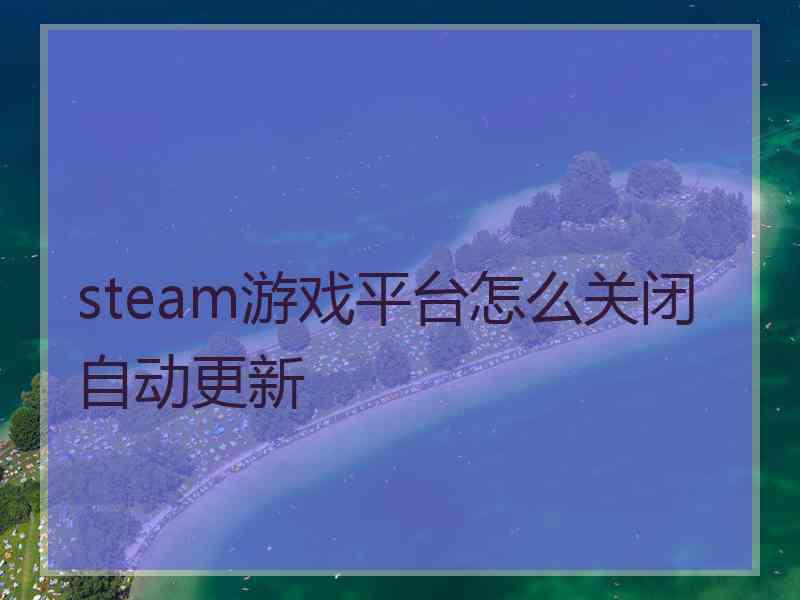 steam游戏平台怎么关闭自动更新