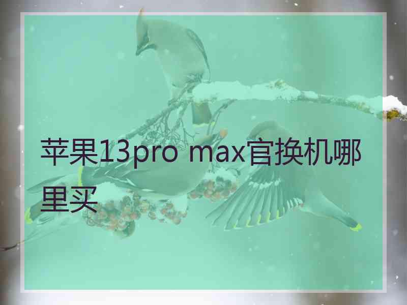 苹果13pro max官换机哪里买