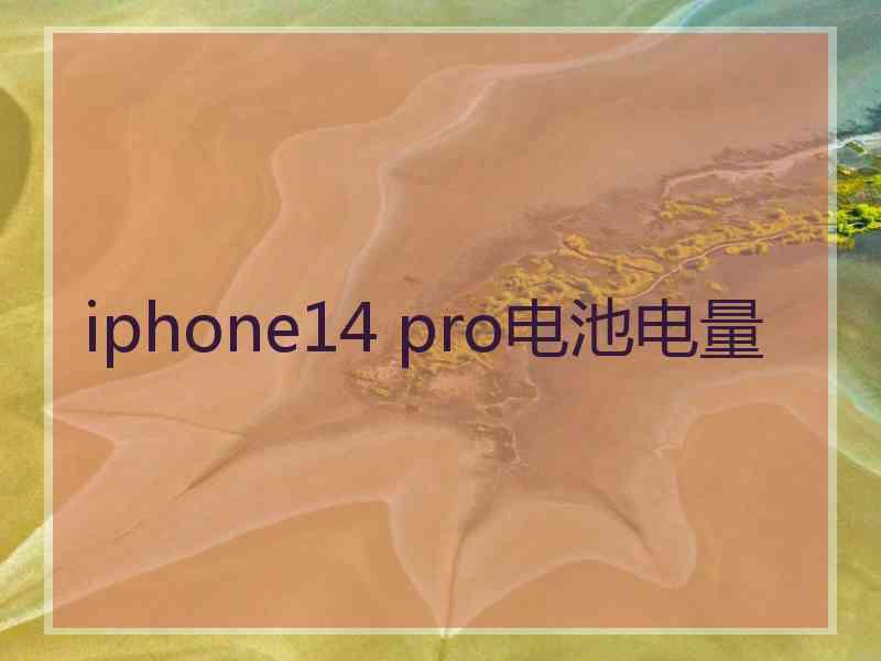 iphone14 pro电池电量