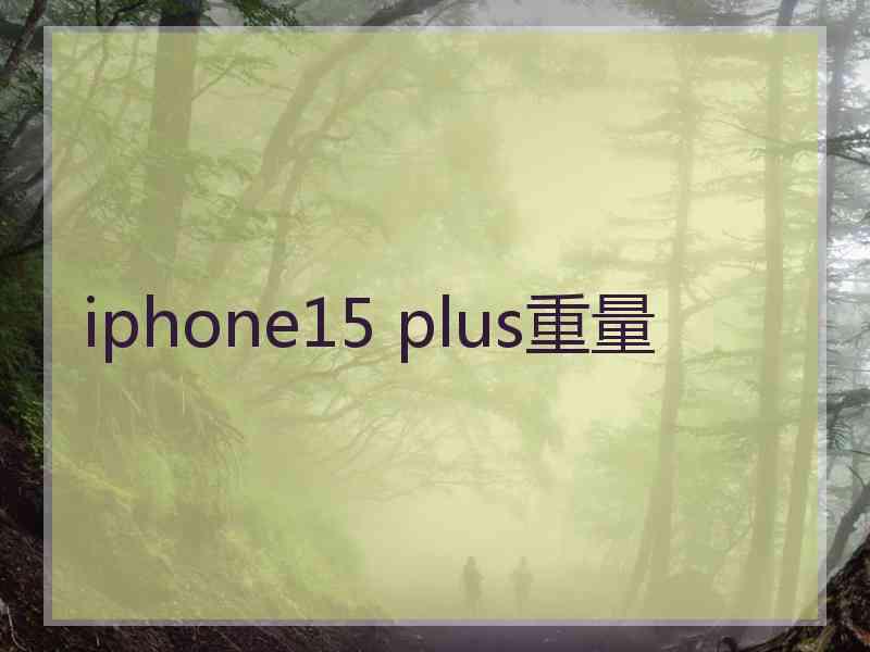 iphone15 plus重量