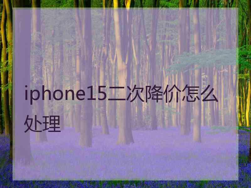 iphone15二次降价怎么处理