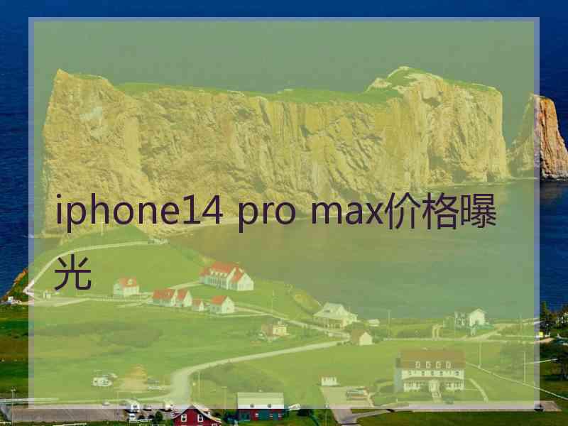 iphone14 pro max价格曝光