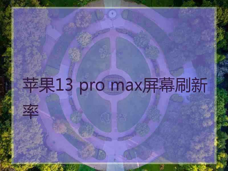 苹果13 pro max屏幕刷新率