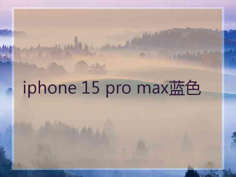 iphone 15 pro max蓝色