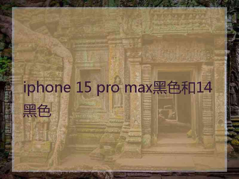 iphone 15 pro max黑色和14黑色