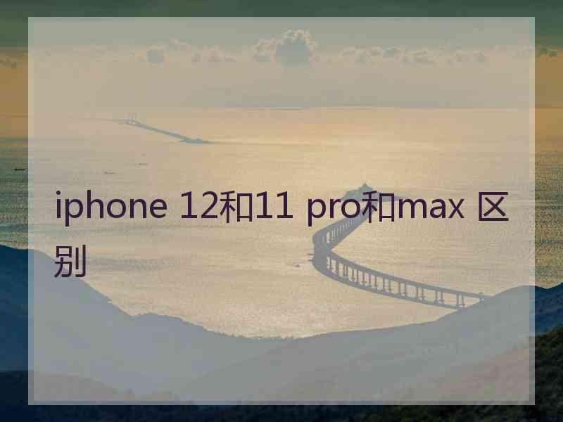 iphone 12和11 pro和max 区别