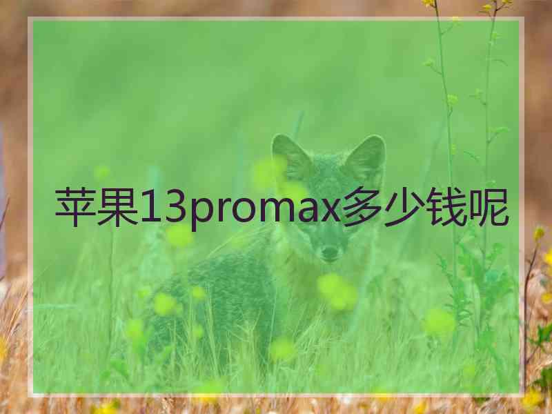 苹果13promax多少钱呢